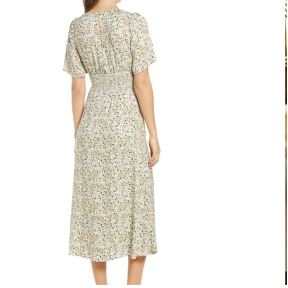 AFRM Dresses & Skirts - AFRM Janice Green Floral Midi Dress ditsy smocked Bridgerton small cottage core